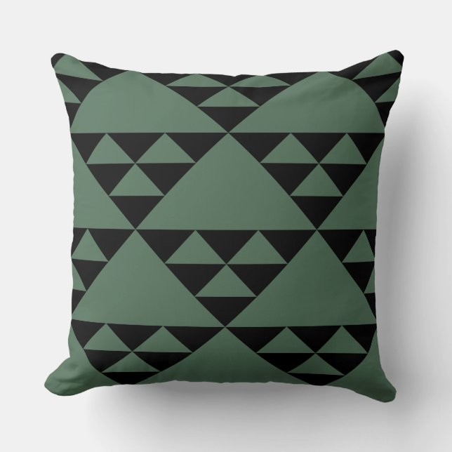 Motif Triangle Jaune Et Gris - Oreiller (Recto)