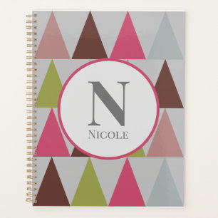 Motif triangle multicolore avec nom initial
