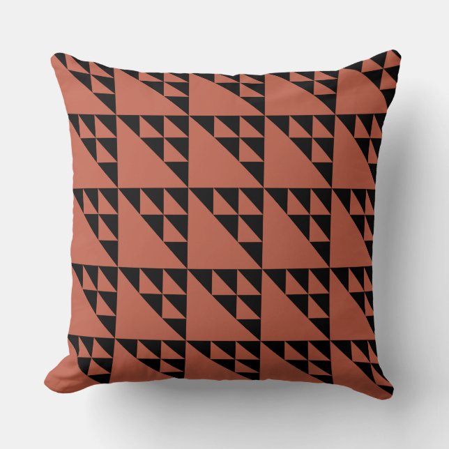 Motif Triangle Noir Et Brown - Oreiller (Recto)