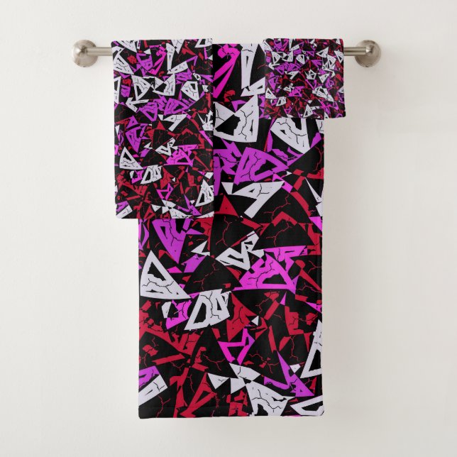 Motif Triangle Rouge Violet (En situation)