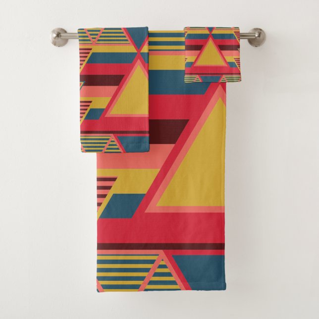 Motif triangulaire panafricain coloré (En situation)