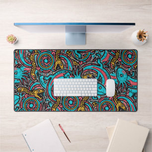 Motif tribal aztèque axolotl Xolotl mythologie boh