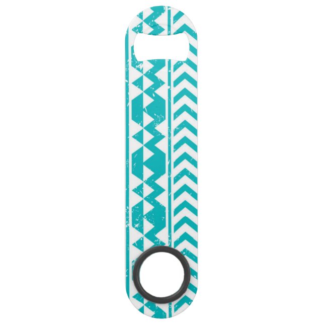 Motif tribal aztèque grunge turquoise (Devant)
