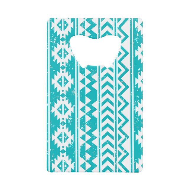 Motif tribal aztèque grunge turquoise (Devant)