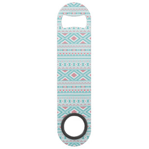 Motif tribal aztèque turquoise et rose