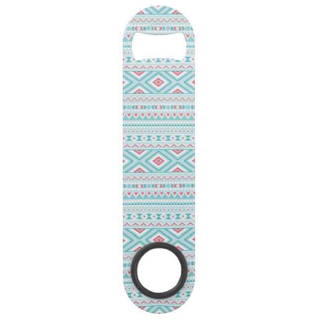 Motif tribal aztèque turquoise et rose (Devant)