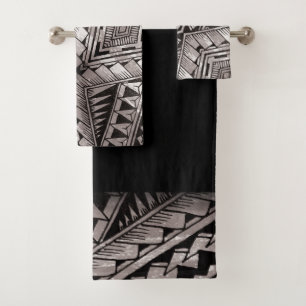 Motif tribal géométrique moderne noir et blanc