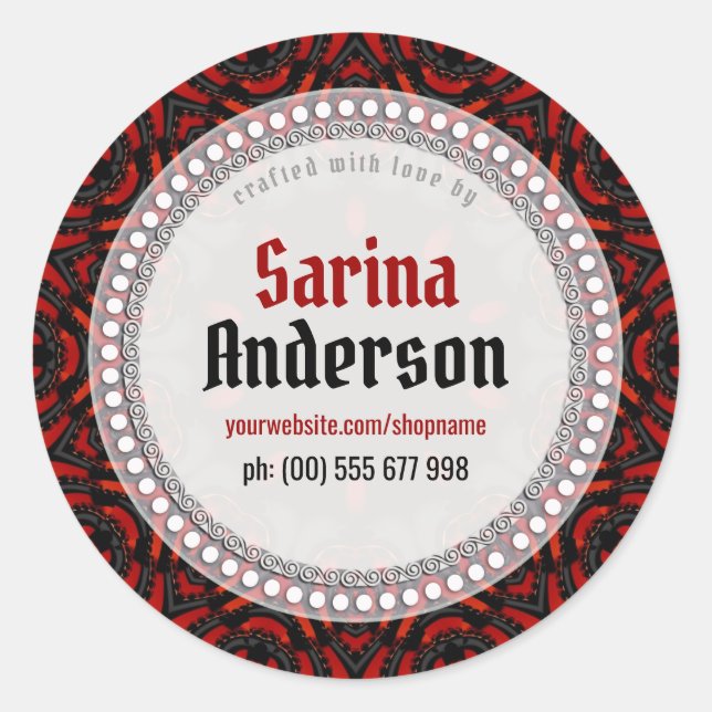 Motif Tribal Rouge Noir Fabriqué Par Des Stickers  (Devant)