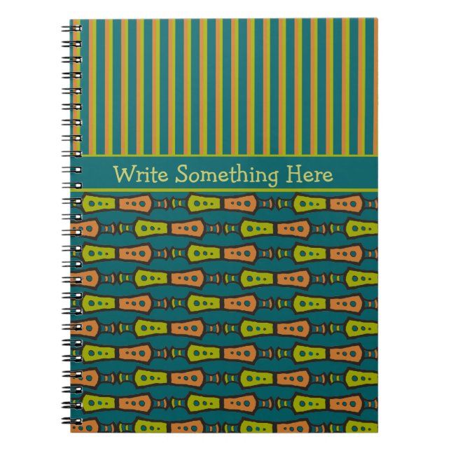 Motif tribal, Turquoise : Carnet spiral (Devant)