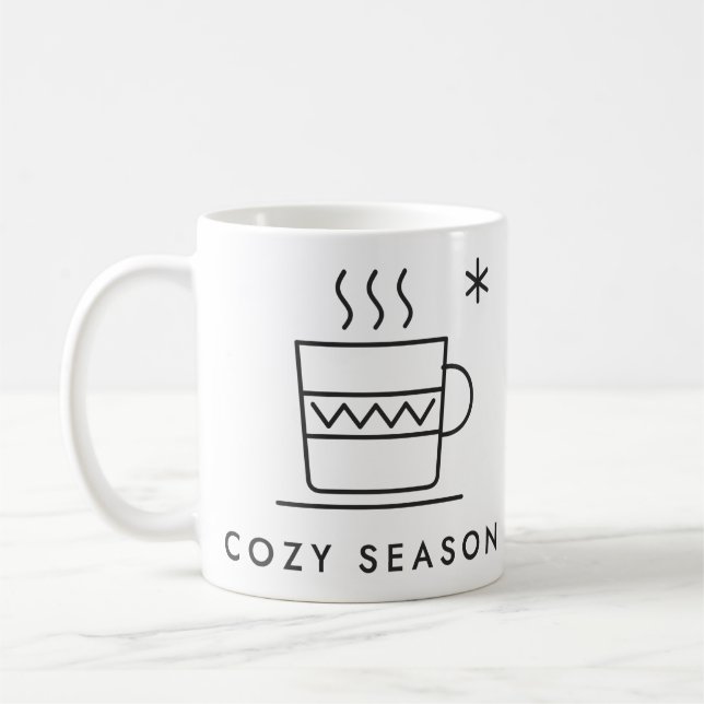 Motif tricot saison douillette Mug Linework (Gauche)