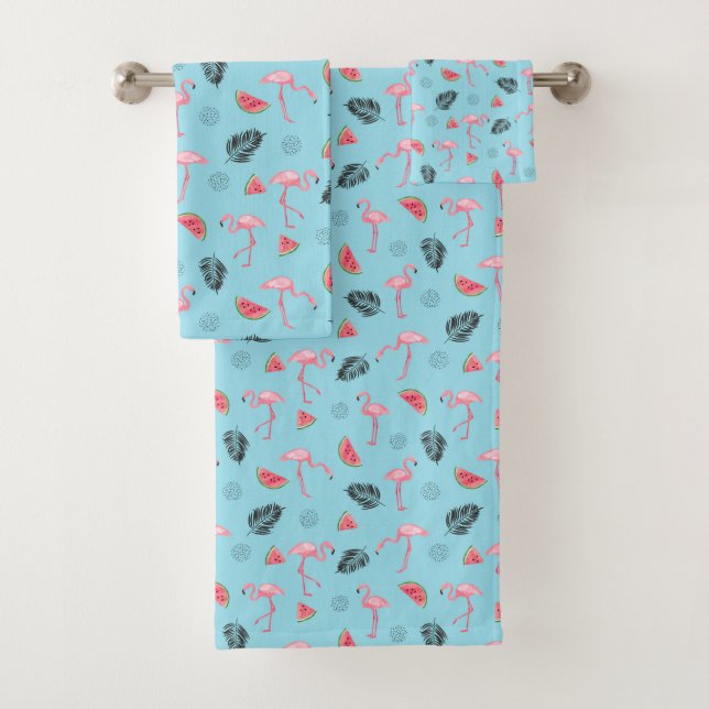 Motif tropical à la mode de Flamant rose et de (En situation)