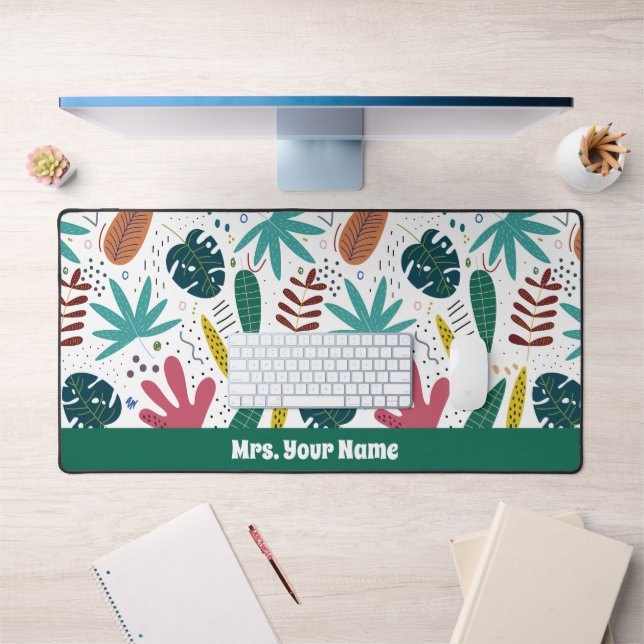 motif tropical avec feuilles colorés (Bureau 1)