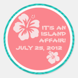 Motif tropical avec Stickers Hibiscus