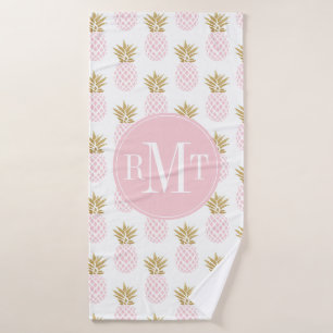 Motif tropical d'ananas d'or élégant de faux