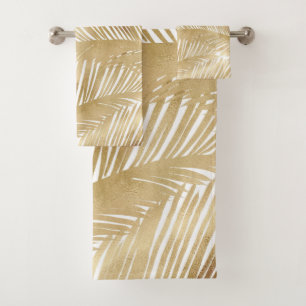 Motif Tropical de feuille d'or moderne