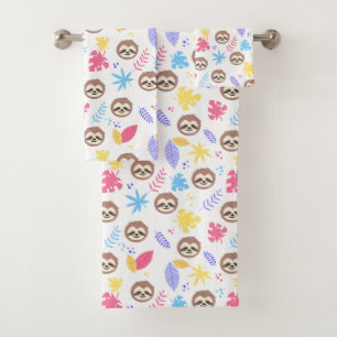 Motif tropical de paresse et de feuille