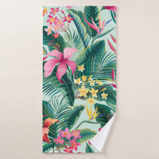 motif tropical fleuri sans coutures avec hibiscus 