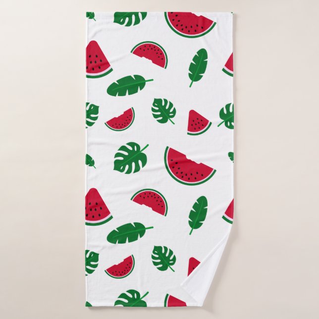 motif tropical, motif pastèque, mer tropicale (Serviette de bain)