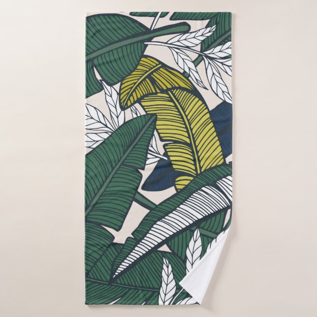 Motif tropicale sans couture avec feuilles bananie (Serviette de bain)