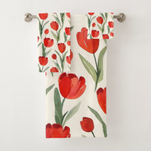 Motif tulipe rouge
