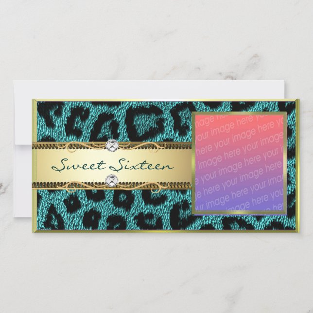 Motif turquoise Gold Leapord (Devant)