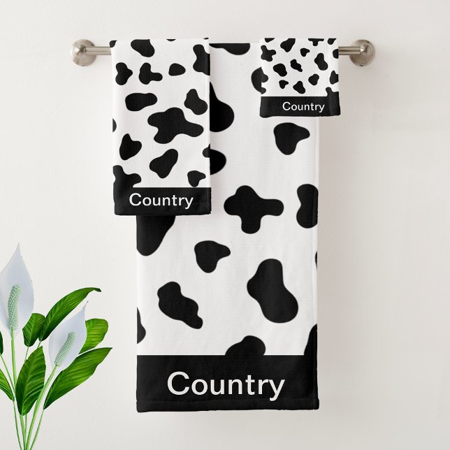 Motif vache noir et blanc de campagne chic  (Créateur téléchargé)