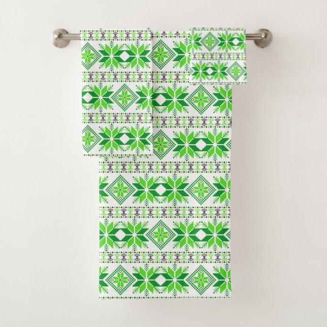 Motif vectoriel d'étoile verte élégant sur fond bl (En situation)