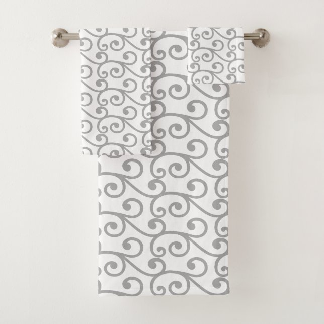 Motif vectoriel tourbillon gris clair sur fond bla (En situation)