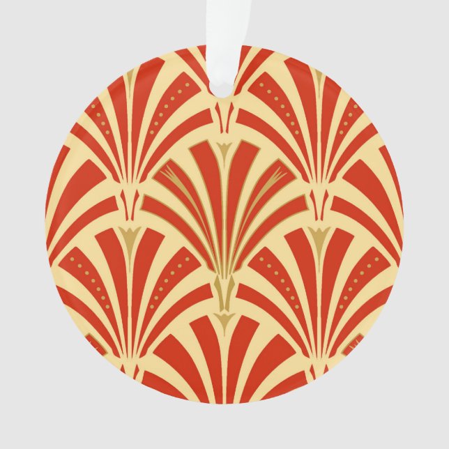Motif ventilateur Art déco - mandarin orange (devant)