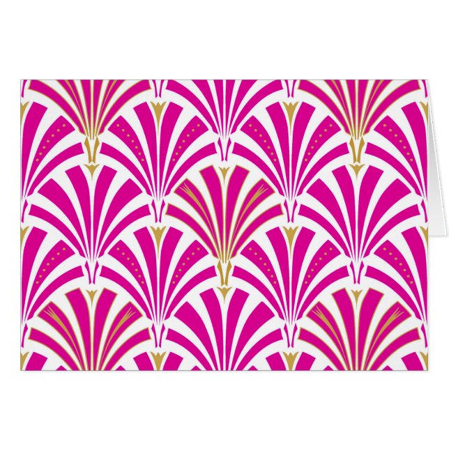 Motif ventilateur Art déco - rose fushia (Devant Horizontal)
