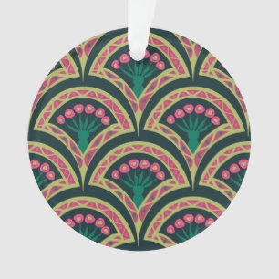 motif vert en forme de coquille