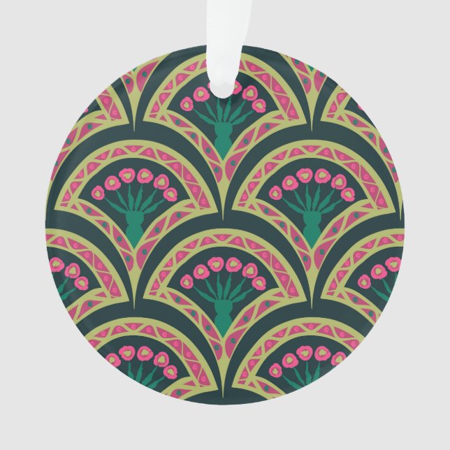 motif vert en forme de coquille (devant)