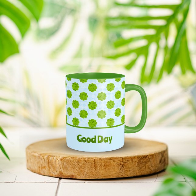 Motif vert feuille de trèfle café Mug (Pattern green Leaf Clover Coffee Mug
)