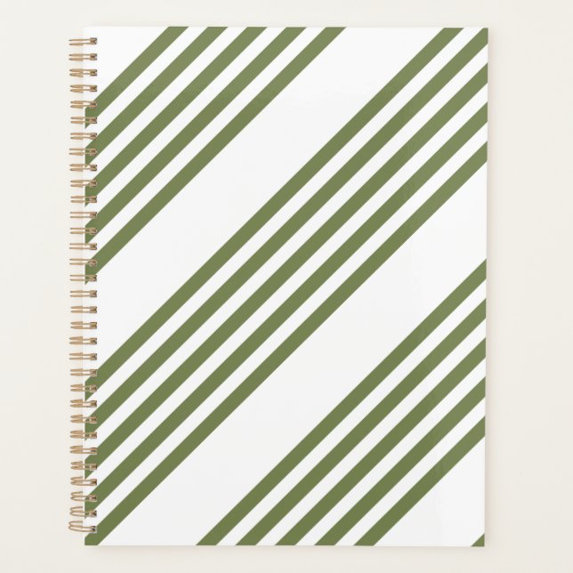 Motif vert olive et blanc cinq bandes (Devant)