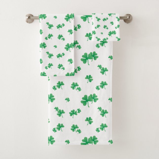 Motif vert trèfle irlandais dégradé (En situation)