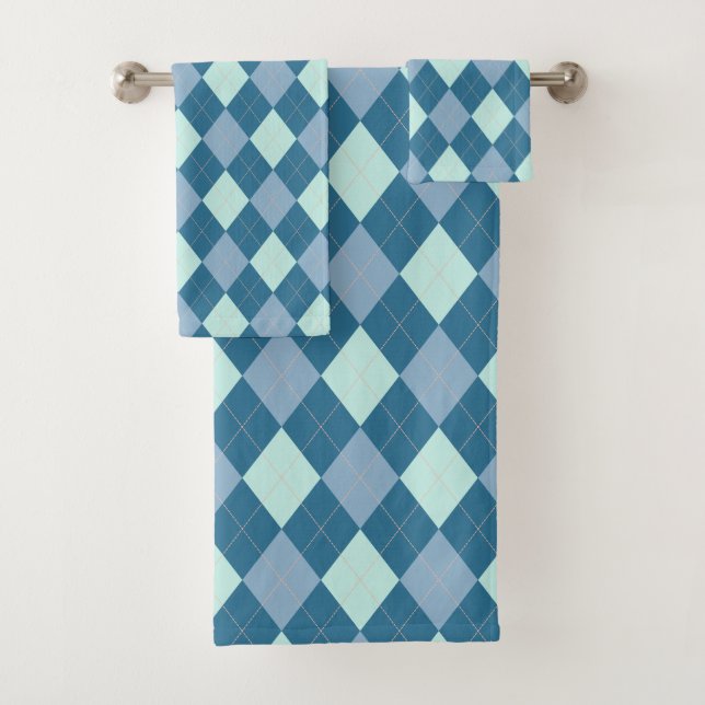 Motif vintage Argyle bleu (En situation)