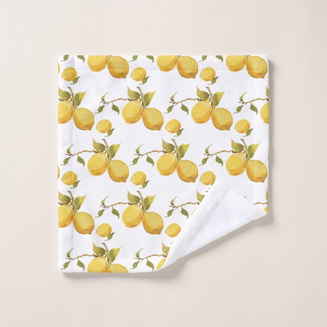 Motif vintage au citron (Gant de toilette)