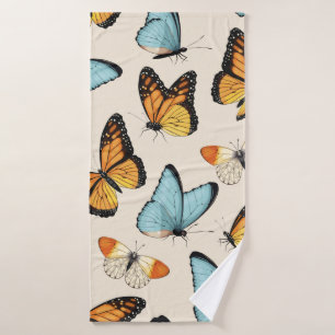 motif vintage avec papillon tropique haut détaillé