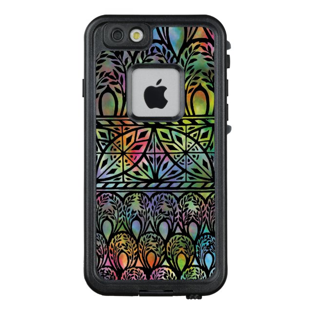 Motif vintage Boho en verre tendu LifeProof Coque (Dos)