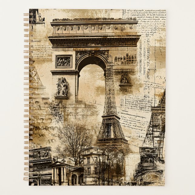 Motif Vintage Paris – Monuments de la Tour Eiffel (Devant)