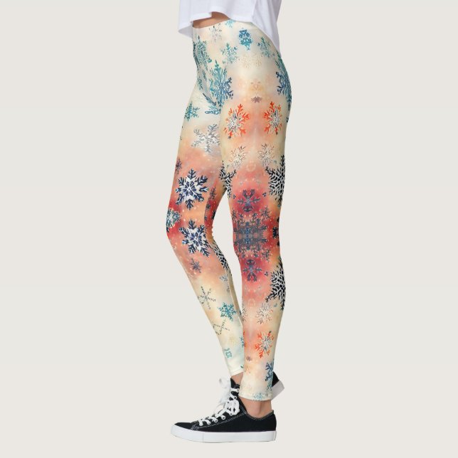 Motif vintage Snowflakes - Leggings (Gauche)