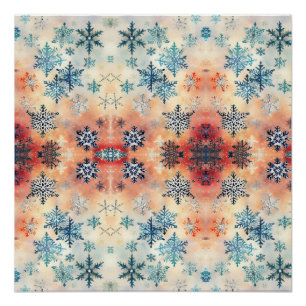 Motif vintage Snowflakes - Poster