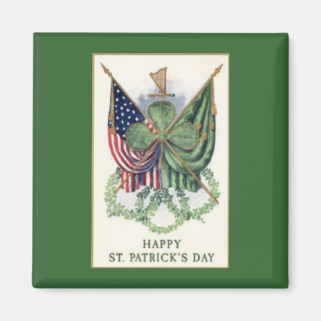Motif vintage St. Patrick's Day Fridge Magnet (Devant)