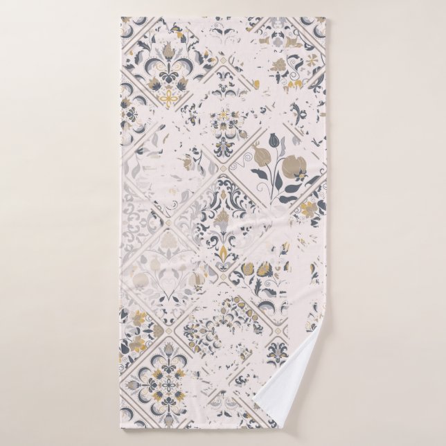 Motif vintage transparent avec effet attriti (Serviette de bain)