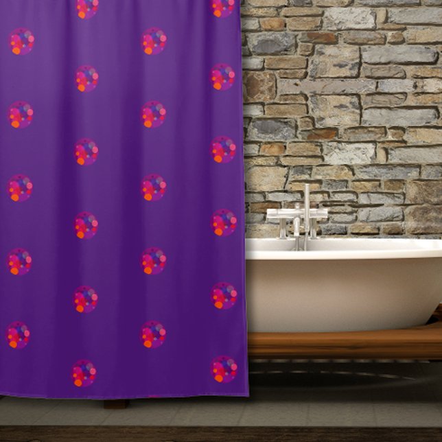 Motif violet avec cercle Douche rideau (Créateur téléchargé)