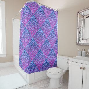 Motif violet bleu 1980 Style Douche rideau