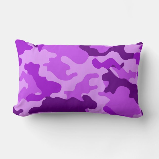 Motif Violet Camo Lumbar Coussin (Recto)