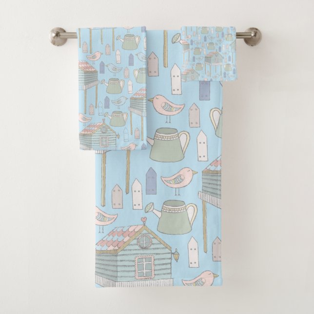 Motif Whimsical Gardener en bleu (En situation)