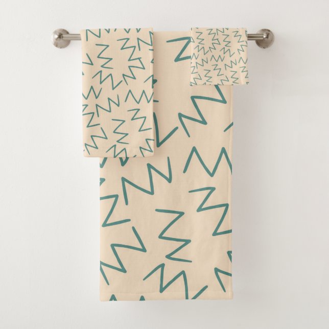 Motif Zag Bleu Beige (En situation)