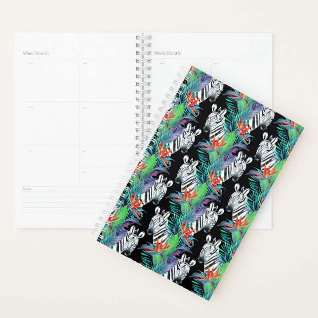Motif Zèbre Et Fleurs Exotiques (Devant avec enveloppe)